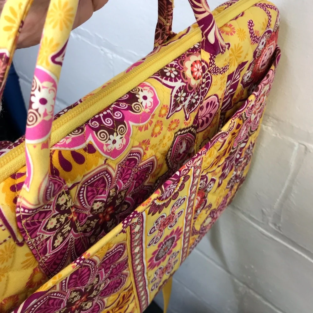 Vera Bradley Bali Gold Paisley Hard Computer Case Travel Laptop Bag
